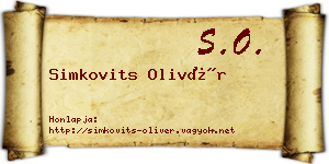 Simkovits Olivér névjegykártya